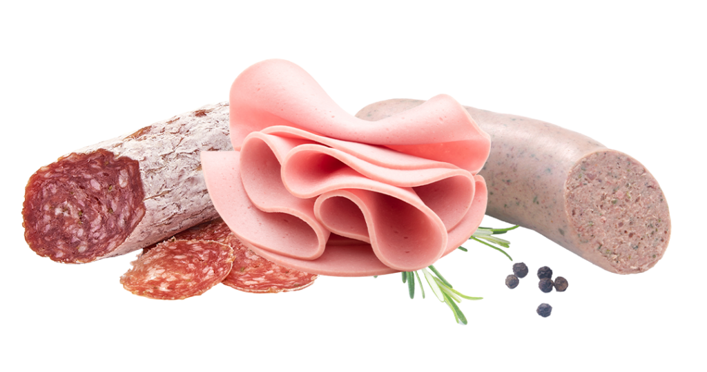 Auf dem Bild werden verschiedene Wurstsorten von Gramann und Ahrberg präsentiert.